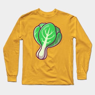 Mustard Pakcoy Vegetable Cartoon Long Sleeve T-Shirt